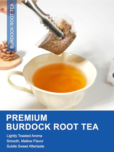 Image of TeeLux Burdock Root Tea Bags, Caffeine-Free Herbal Tea, Smooth Mellow Flavor, Lightly Toasted Aroma, Hot or Iced, 50 Count