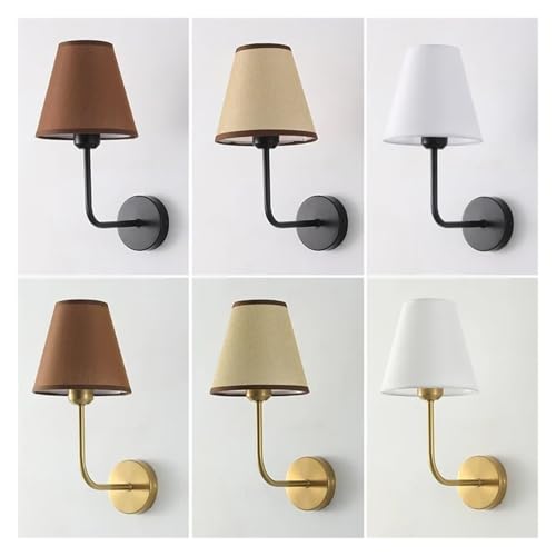 Aplique de pared de tela estilo americano premium E27 para salones sofisticados 6