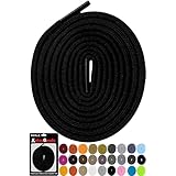 [KutsuGoods] クツグッズ 丸紐 靴紐 登山 耐久性にこだわった 靴ひも ブーツ 95 スニーカー シューレース 黒 白 赤 青 100〜180 (ブラック, 120cm)