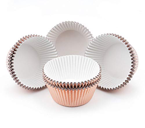 Gifbera Rose Gold Foil Cupcake Liners Standard Baking Cups Muffin Wrappers For Wedding Birthday, 200-Count #TOP3