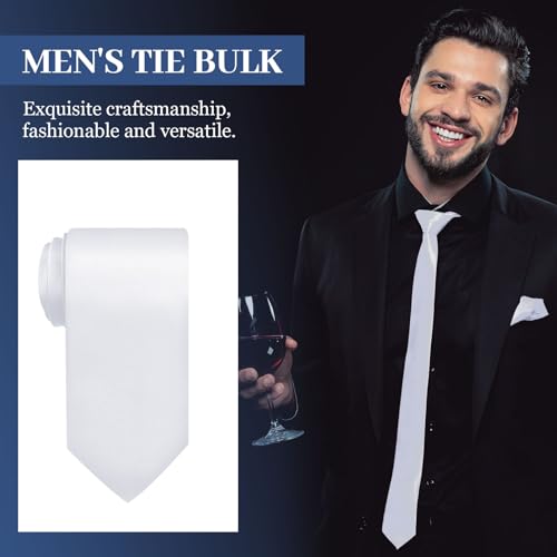 Image of Syhood 6 /12 /24 Pcs Men Ties Set Solid Satin Pure Color Business Formal Necktie Tie 57 inch for Men Occasion Wedding