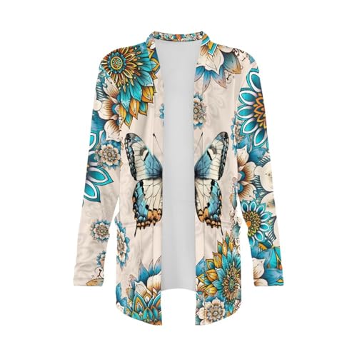 Image of Women's Lightweight Cardigans with Pockets Trendy Long Sleeve Open Front Cardigan Casual Tops Jackets Fall Oufits S-2XL
