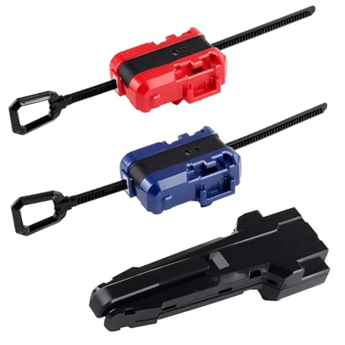 KAHZOR 2 Piezas Lanzadores de Peonzas con 1 Mango de Control, Lanzador con Mango, Juego de Lanzamiento de Cuerda para Duelos, Compatible con la Mayoría de Trompos, Regalo para Niños