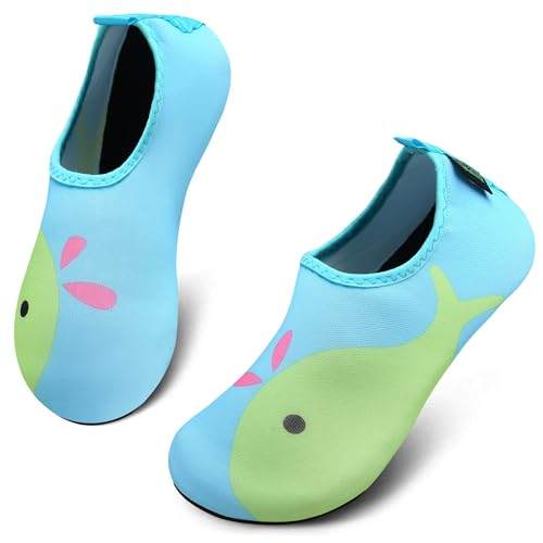 SAGUARO Escarpines Niño Niña Zapatillas para Agua Zapatos de Río Playa Calzado Deportes Acuáticos para Piscina Buceo Surf Natación Nadar Mares Vela Rocas, Verde, 24/25 EU