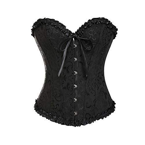 3nh 1Pc Corset Bustier Top-Steampunk Waist-Cincher Women Femme Size: X-Large; Material: Spandex-picture-48