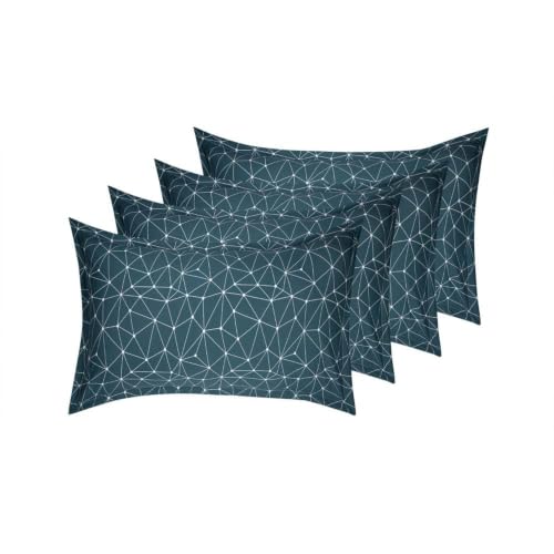 Image of Wakefit 100% Cotton Pillow Cover Set of 4 | 200 TC Soft & Breathable Pillow Cases | Standard Size 18 x 27 Inch | Skin Friendly, Durable & Gentle Machine Washable | Michele