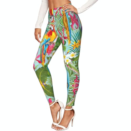 Leggings de compresión suaves para mujer mallas deportivas de estampado tropical