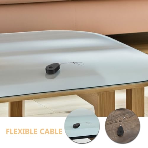 CAXUSD Estuche Retráctil Antirrobo para Cable de Acero Negro 1 Metro Cierre Seguro, 4 Unidades, Cable de Seguridad Telescópico para Accesorios PC Gaming y Periféricos Electrónicos - imagen 3