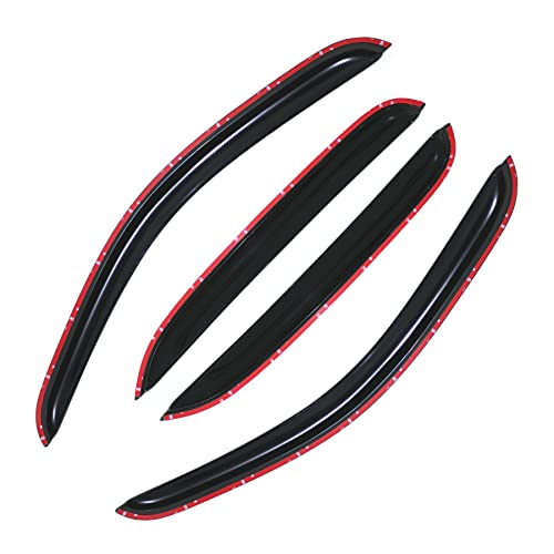 D&O Motor 4Pcs Front+Rear Smoke Sun/Rain Guard Outside Mount Tape-On Window Visors For 07-14 Chevy Tahoe/Yukon #TOP2