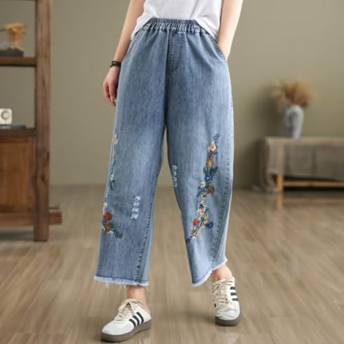 Mid-Rise Waisted Jeans for Women Summer Straight Leg Denim Pants Wide Leg Jeans High Rise Baggy Pants Streetwear4