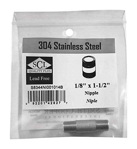 Smith-Cooper International Nipple SS 1/8X1.5