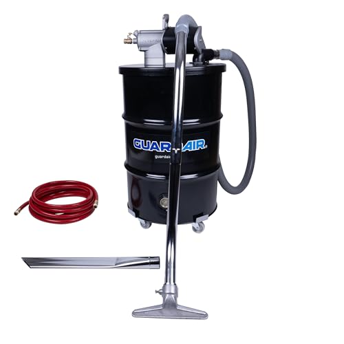 Guardair 55-Gallon Pneumatic Vacuum w/ 2 Inch Inlet, Aluminum Motor, Liquid Shutoff Assembly for Wet and Dry Applications (PQ55C200)