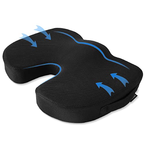 Levesolls Steißbeinkissen, Sitzkissen aus Memory-Schaum, ergonomisches Kissen für Büro, Auto, Rollstuhl Cover