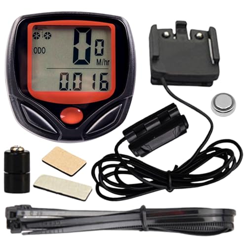 Ordenador de bicicleta impermeable - Rueda de velocidad de cable, encimera KM | Ordenador de bicicleta LCD, Clear Display Speed Trip Distancia Medición Medición Multifunción para entrenamiento de