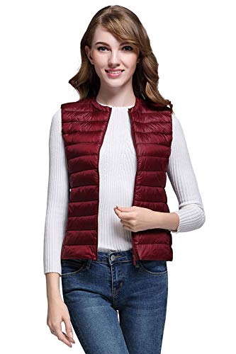 ebossy Women's Ultra-Light Packable Round Neck Down Vest