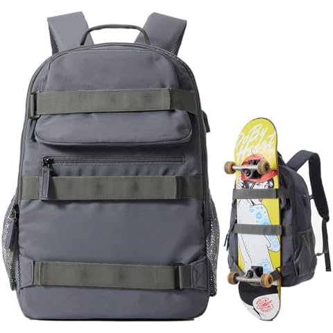 LANBX Skateboard Backpack with USB Port Cover
