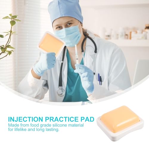 Image of ULTECHNOVO Injection Practice Pad Silicone Muscle Injection Trainer for Medical Students Intramuscular Training Model Reusable Portable 3.14X2.95X3.54 Inch