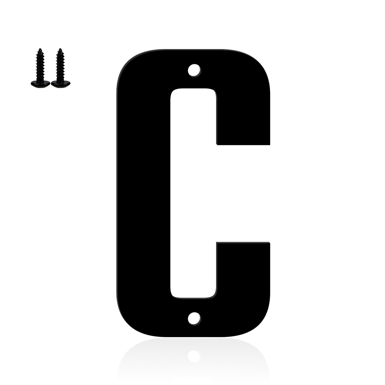 Ya_chtttwo Aluminum Numbers and Letters - Black Metal Door Numbers - Outdoor Metal Address Plate (8" C)