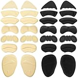 14 Pairs Heel Grips Heel Pads - Premium Foam Shoe Inserts, Liner Heel Slip Pads, Enhance Loose Shoe Fit for Men Women and Stop Slipping, Rubbing, Foot Pain (Beige + Black)