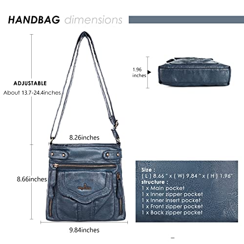 Angel Kiss Crossbody Purse for Women Multi Pockets Bags Retro Vegan Designer Leather Women's Shoulder Handbags2