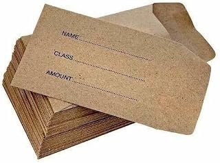 Dinner Money Printed Envelopes Self Seal Mini Paper Bags Wage Salary Tip Pay Packet Small Coin Holder Cash Envelope Gift Kraft Seed Storage Little for Packing Storing Tiny Items (100, 7cm x 10cm)
