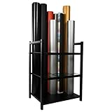 J JACKCUBE DESIGN Blueprint Storage Rack, Blueprint Metal Holder 20 Slots Rolling File Cart Organizer for Architectural Construction Plan, Wrapping Paper, Art Supplies (Black)- MK1301A
