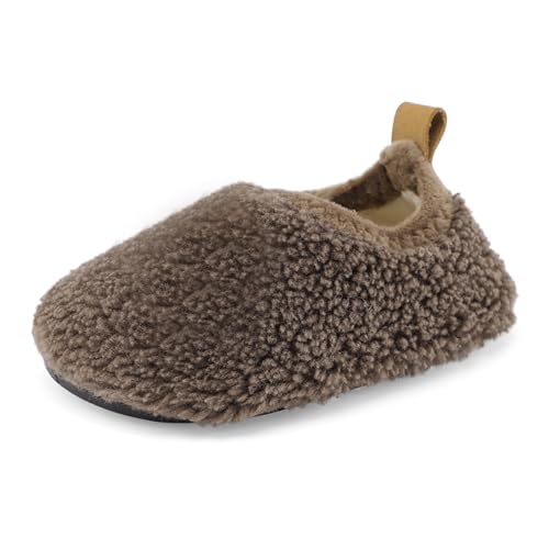 MK MATT KEELY Zapatillas de Estar por Casa para Niños Suave Antideslizantes Caliente Zapatos de Sherpa Lana EU19-30
