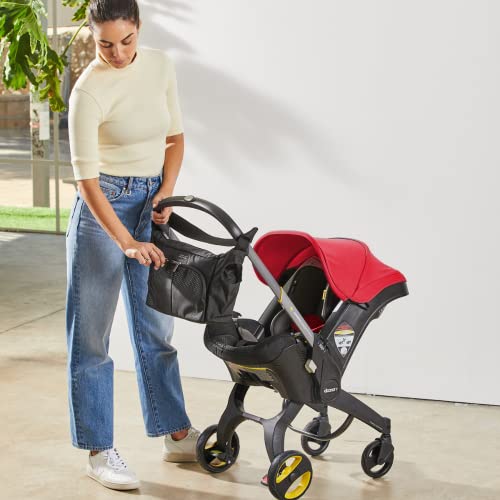 Image of Doona Baby Car Seat & Travel Stroller Flame Red - Convertible 0+ Car Seat and Pram with 5 Point Safety Harness - Ergonomic Pushchair and Travel System - ISOFIX Base Sold Separately