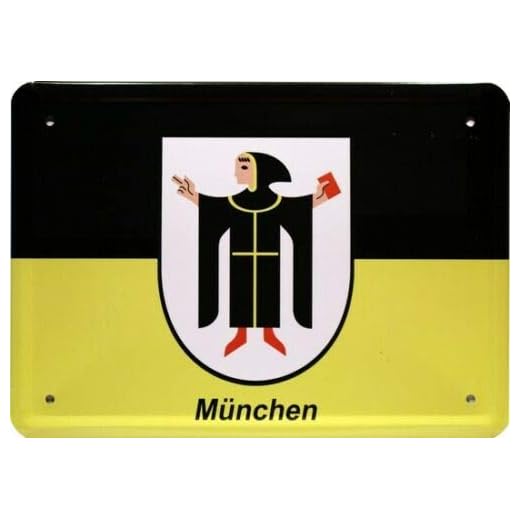 Blechschild mittel Cartel de Chapa 15 x 21 cm Múnich Escudo Bayern Funny Alemán MJ 235
