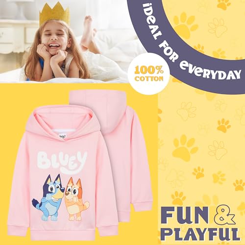 BlueY Mädchen Jogginganzug Set, Bequemer Trainingsanzug Kinder – Geschenke für Mädchen (Rosa, 5-6 Jahre)