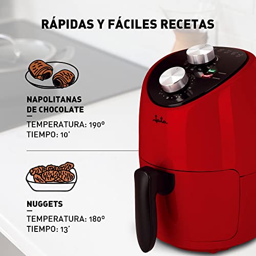 Jata JEFR1222 - Freidora Aire Sin Aceite 2 litros, Temperatura ajustable de 80 a 200ºC, Con temporizador, Cestillo antiadherente apto para lavavajillas, 1000 W, Libre de BPA - imagen 7