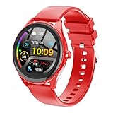 DIVOAZBVO Smart Watches for Women Men, 1.39' HD IPS Touchscreen Smartwatch with 120 Sports Modes, Heart Rate/Sleep Monitor, IP67 Waterproof, Bluetooth Call & Music Control for iPhone/Android (Red)