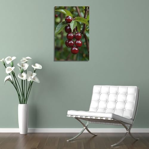 Poster cerises rouges suspension murale sans cadre 40x60