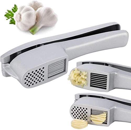 Knoblauchpresse und Knoblauchschneider, Aluminiumlegierung 2 IN 1 spülmaschinenfestes Fleischwolf