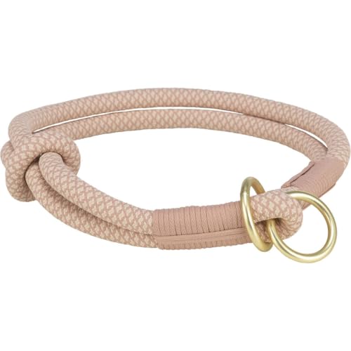 TRIXIE Soft Rope Stop-Pull Collar Size L: 19.7 in/0.5 in neck circumference in pink – Fully adjustable woven rope dog collar for dogs, easy slip-on design – 1984707
