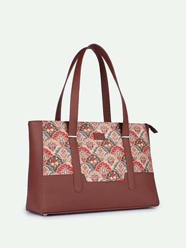 Image of ZOUK Handcrafted Vegan Leather Travel Tote Bag for Women with Multiple Compartments | Spacious Water-Resistant Shoulder Bag for Travel, Vacation, Day Trips |