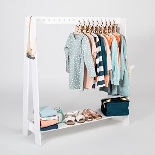 Sweet Home from wood Armario para niños - Perchero de Madera para niños - Muebles de Vestir, Armario Abierto para niños, fácil de Montar (Blanco) Cover