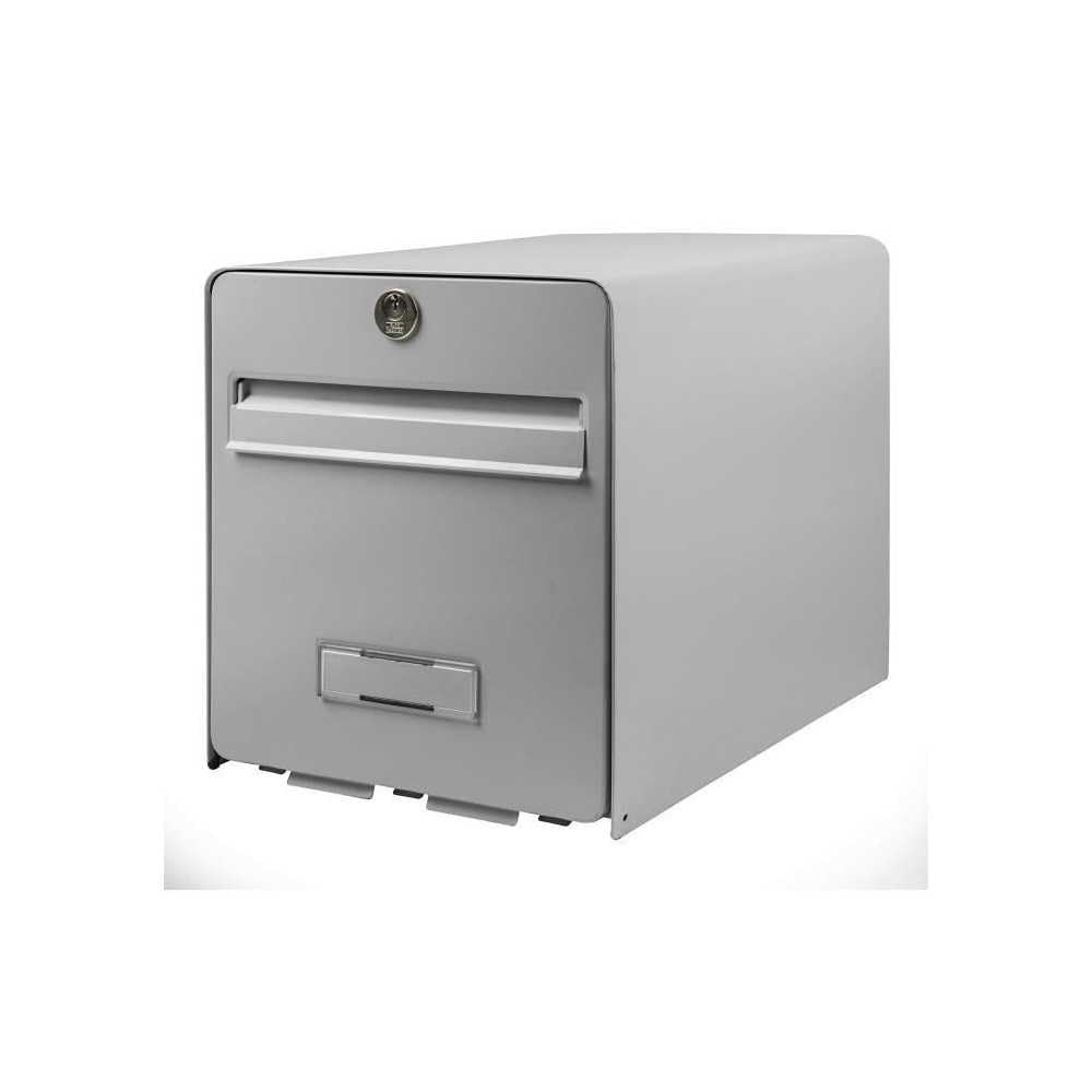 BURG-WÄCHTER Boîte aux Lettres Agréée La Poste, 1 Porte, 501 GR FAVOR, Gris, en Acier Galvanisé, Avec Porte à Ouverture Totale et Stop-Courrier (Porte bloquée à 120°)