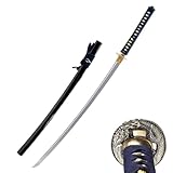 HMS Katana Japanese Sword, Hand Forged, Full Tang 1045 Carbon Steel, Clay Tempered, Dragon Tsuba, Functional for Iaido, Gifts & Collectors