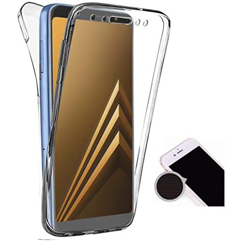 TheTransporter Slim 360 degree Protective Front and Back Full Coverage TPU Silicone Gel Case Cover For Samsung Galaxy J4 Plus 2018 Clear Cover