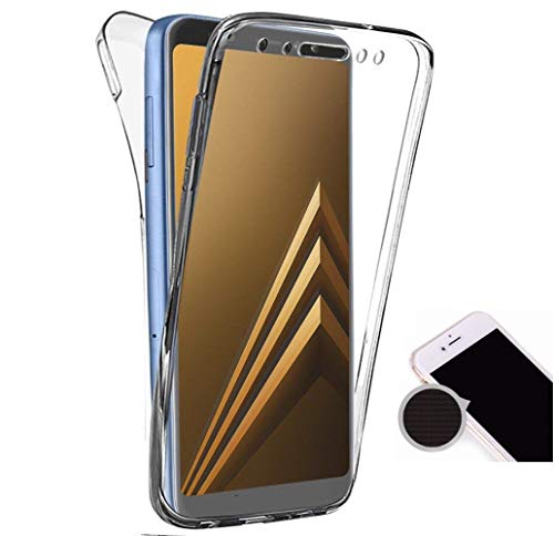 TheTransporter Slim 360 degree Protective Front and Back Full Coverage TPU Silicone Gel Case Cover For Samsung Galaxy J4 Plus 2018 Clear