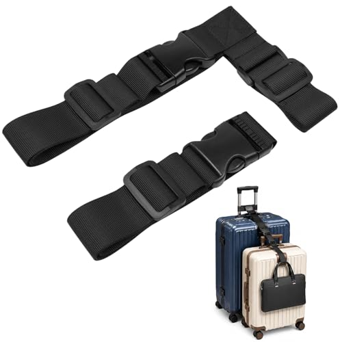 YEWANG 2 Pack Luggage Straps for Suitcases, Adjustable Luggage Straps