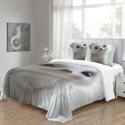 Parure de lit hérisson en microfibre douce anti-plis housse de couette 220x240cm