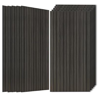 Wood Veneer Sound Panels, 10 Pack 47.2”x23.6” Wall Panels, Decorative Acoustic Panels for Walls, for Office,Home Theater,Studio,Living Room,Rustic Walnut
