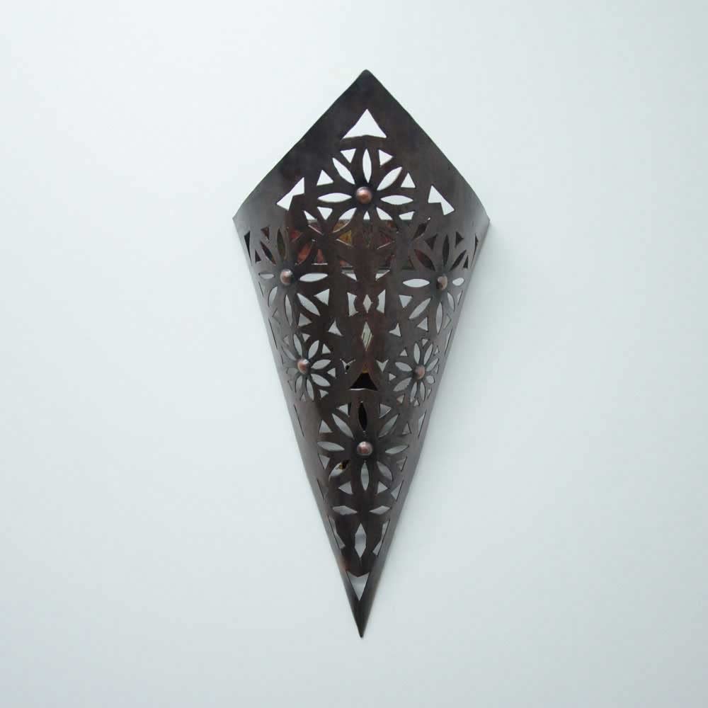 traditionalBM Applique murale marocaine artisanale en fer forgé – Lanterne orientale décorative – Hauteur 44 cm