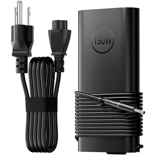 130W 4.5mm Round Tip AC Adapter Laptop Charger Replacement for Dell XPS 15 7590 9530 9550 9560 9570 Precision 5510 5520 5530 5540 M3800 0V363H HA130PM130 DA130PM130 06TTY6 0RN7NW Power Supply Cord