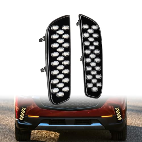 Astra Depot Compatible for 2023-2024 Mazda CX-50 Tri-Color LED DRL Sequential Flash White Daytime Running Light Amber Turn Signal Lamp Blue City Light 72W 90lm-130lm