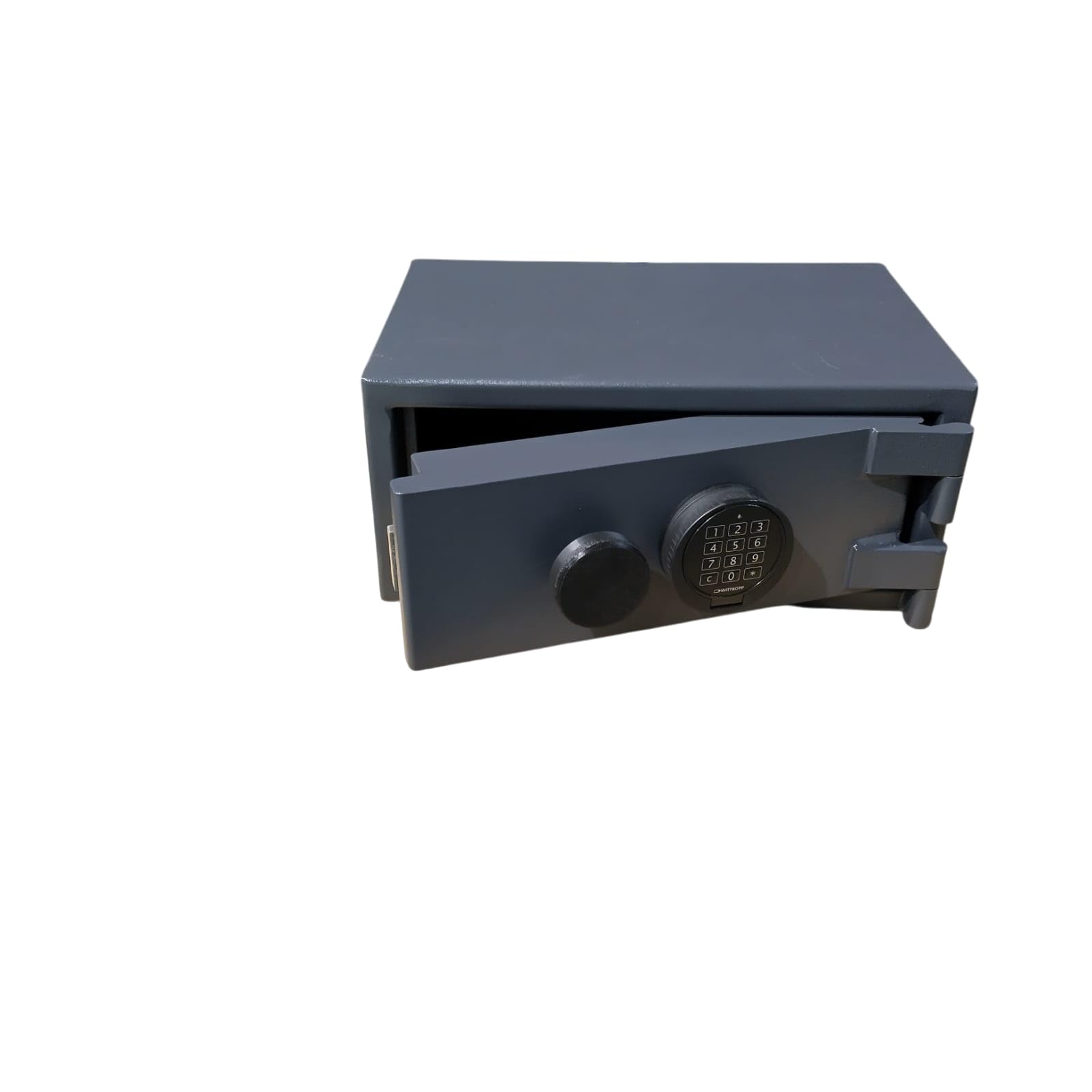 Caja Fuerte Electrónica de Alta Seguridad, Acero al Carbono, 50x30x45 cm, Antitaladro, Gris RAL 7016