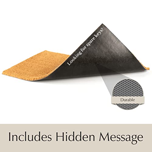 Emerson 100% Coir Doormats, 2-Pack Front Door Mats For Outdoor Entrance – 30” X 18” Welcome Mat For Home, 2-In-1 Entryway Patio With Layered Buffalo Plaid Rug, Entry Way Mat – Heavy Duty (Sweet) #TOP6