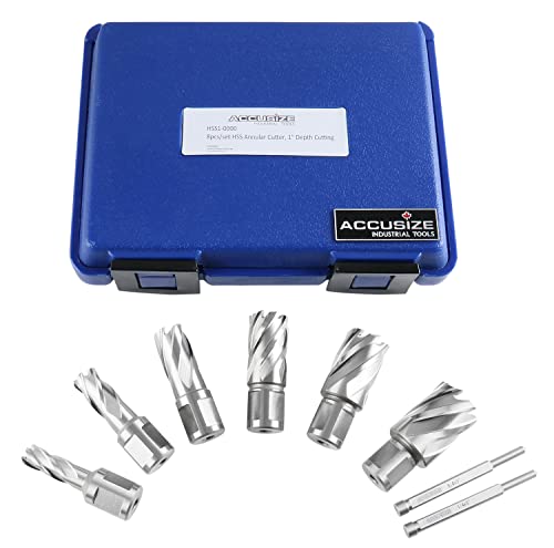 Accusize Industrial Tools HCS1-0000 Hss Professional Annular Cutter Set 1'' Cutting Depth thumb #3